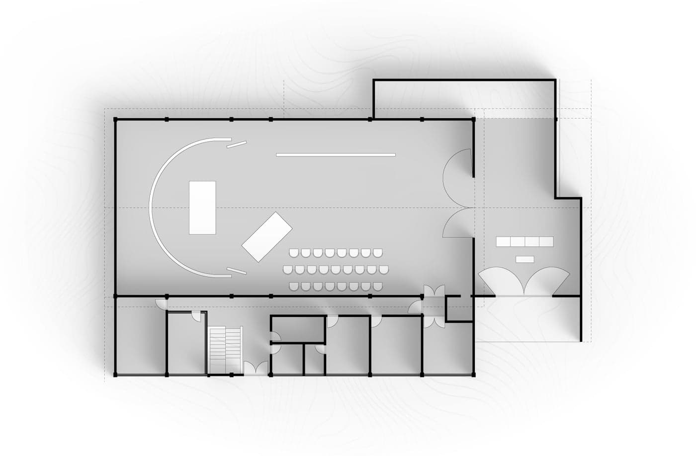 Studio floor plan with 11 numbered rooms